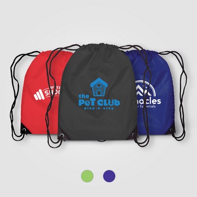 Vilda 210D Polyester Drawstring Backpack - Metallic Imprint - Silkscreen
